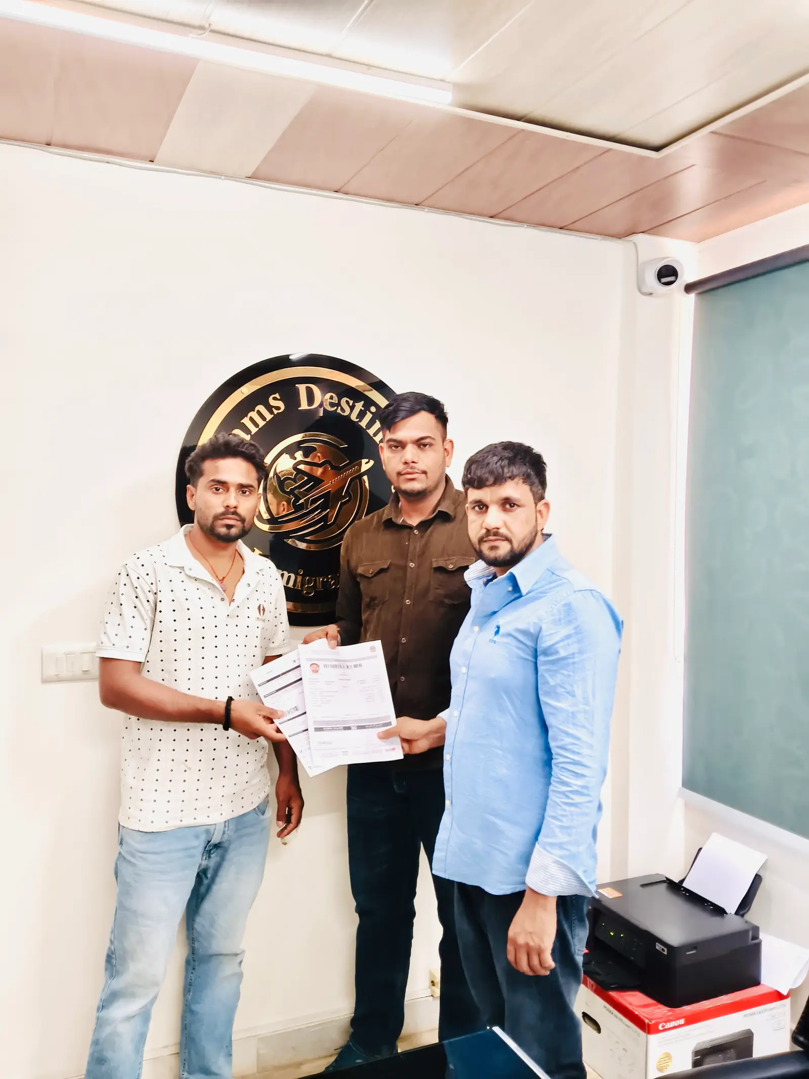 Client with passport at the desk
