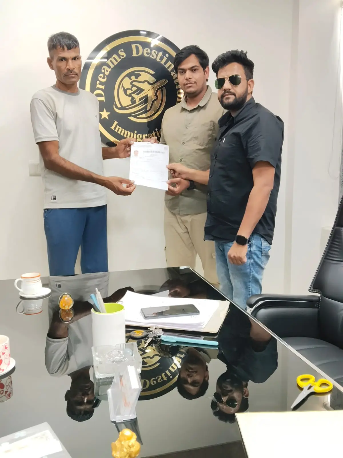 Client receiving documents