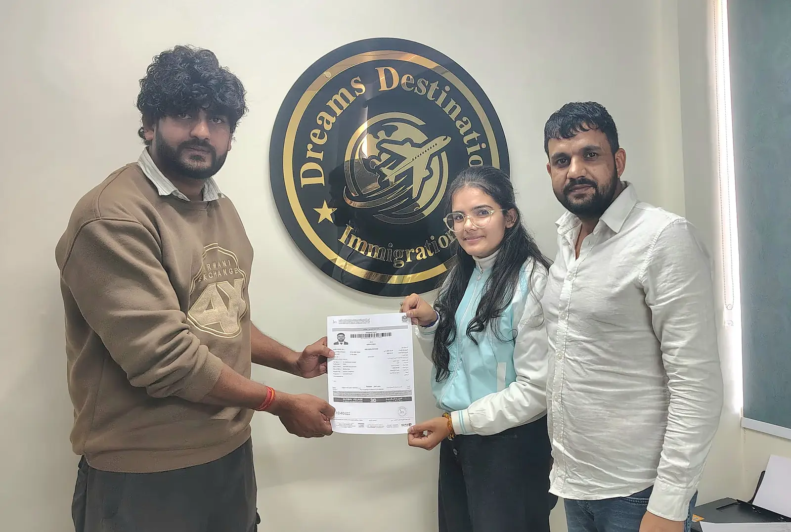 Stamped passport handover