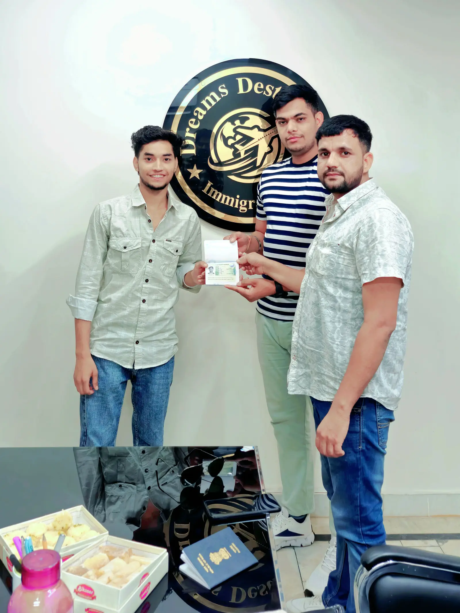 Stamped visa celebration